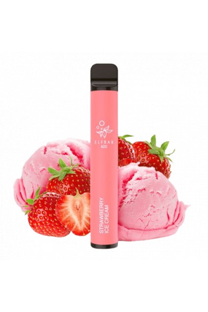 Elf Bar 600 Puff Vape Monouso - Strawberry Ice Cream