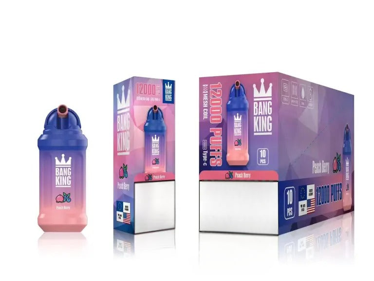 Puff Bang King 12000 Puffs Peach Berry Gusto Liquido Vape Monouso