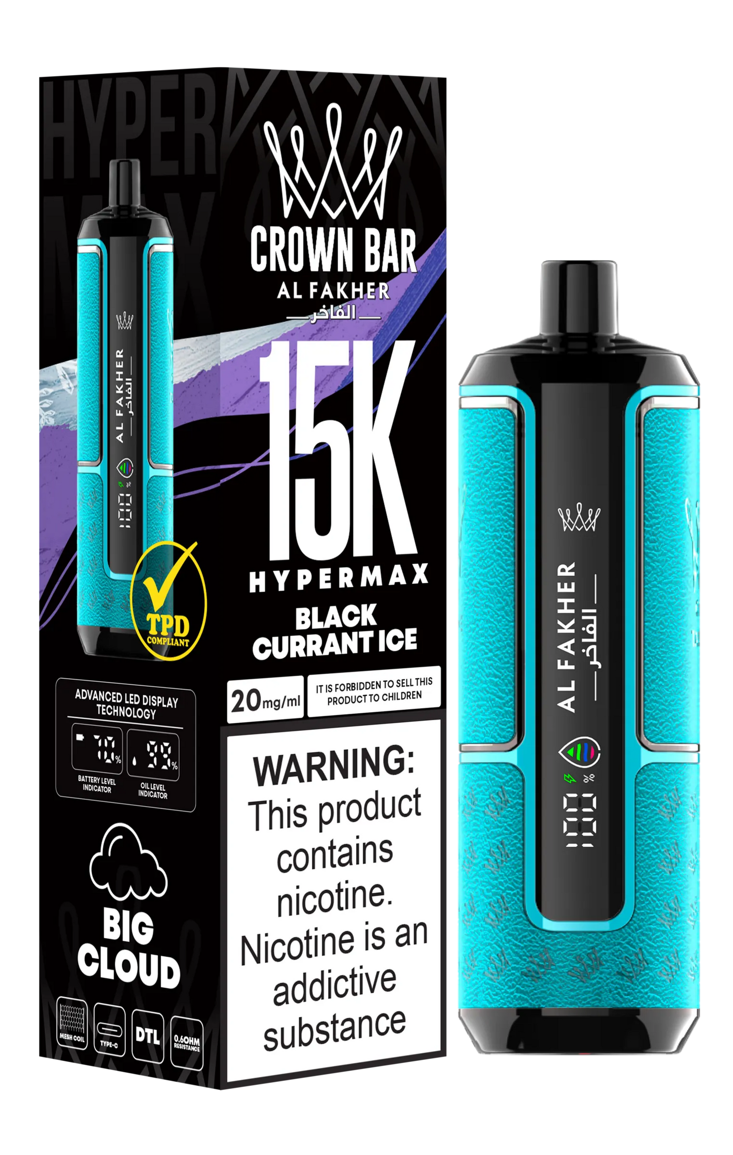 Black Currant Ice - Puff 15K Puffs Sigarette Elettroniche Usa e Getta with Ricaricabile Batteria