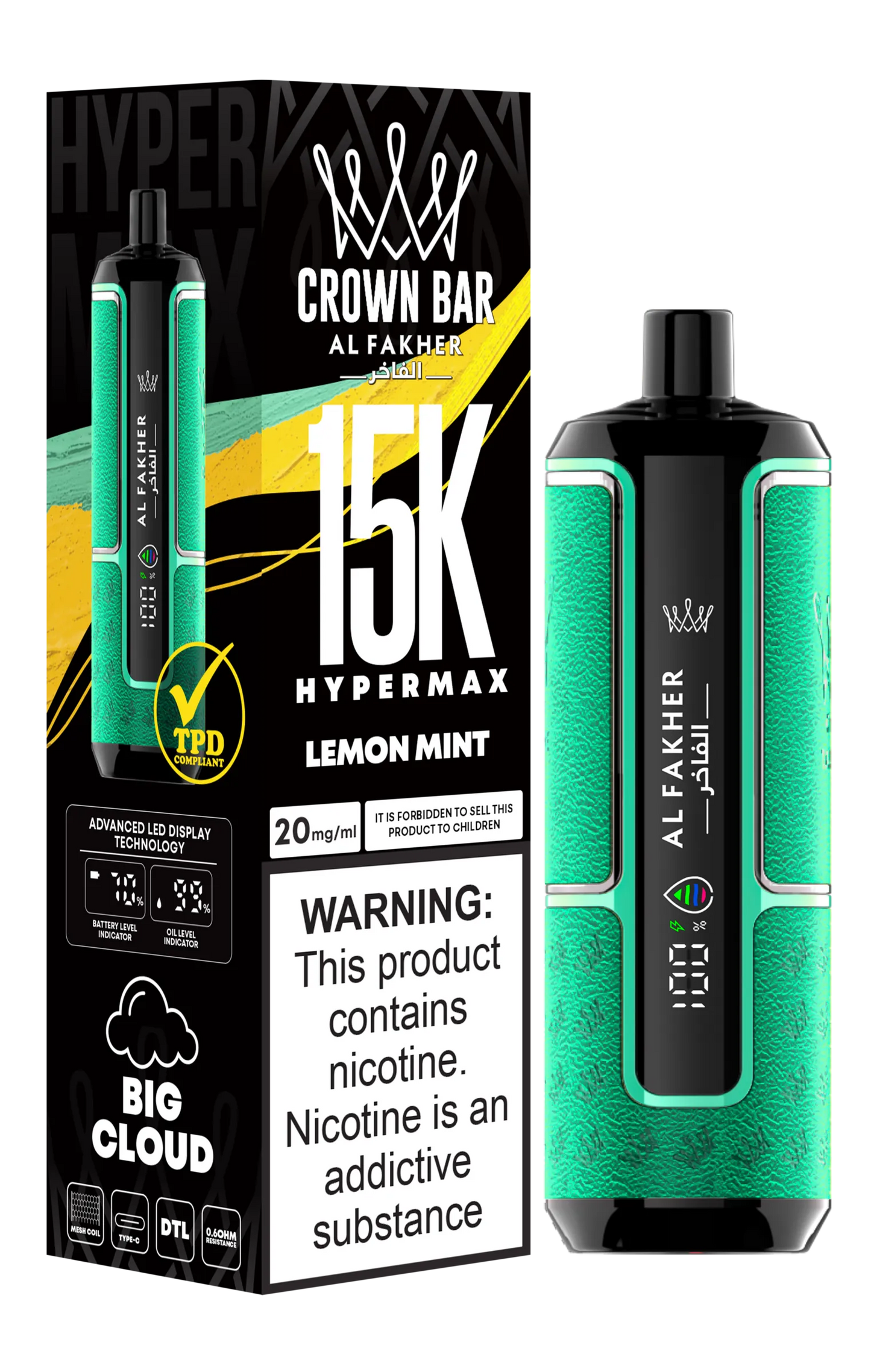 Lemon Mint - Al Fakher 15000 Puff 15K Puffs Sigaretta Elettronica Monouso
