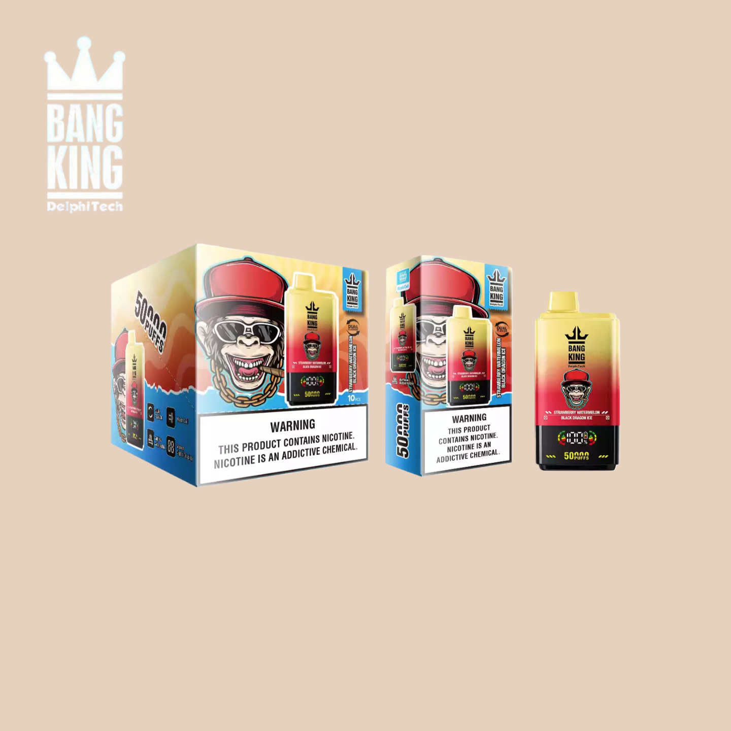 Bang King 50000 Strawberry Watermelon & Black Dragon Ice