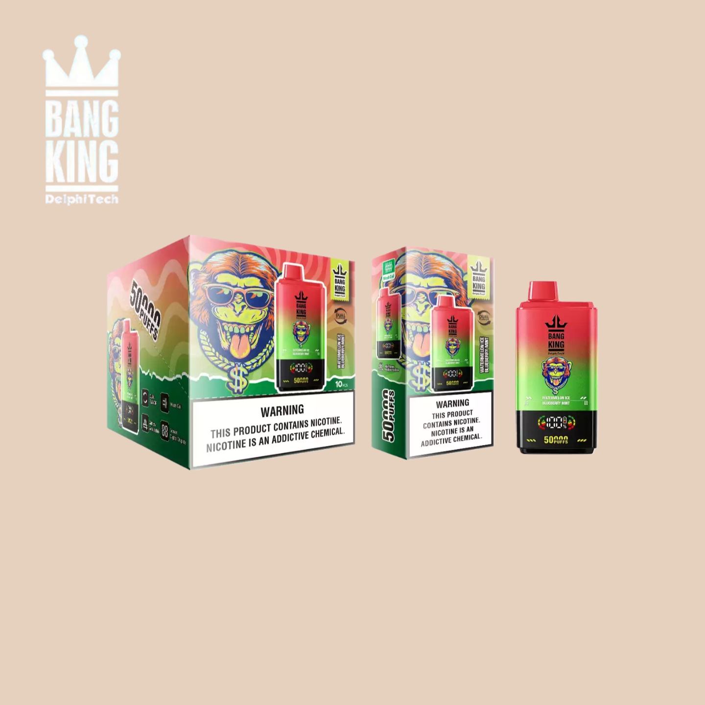 Puff Bang King 50000 Tiri Watermelon Ice & Blueberry Mint