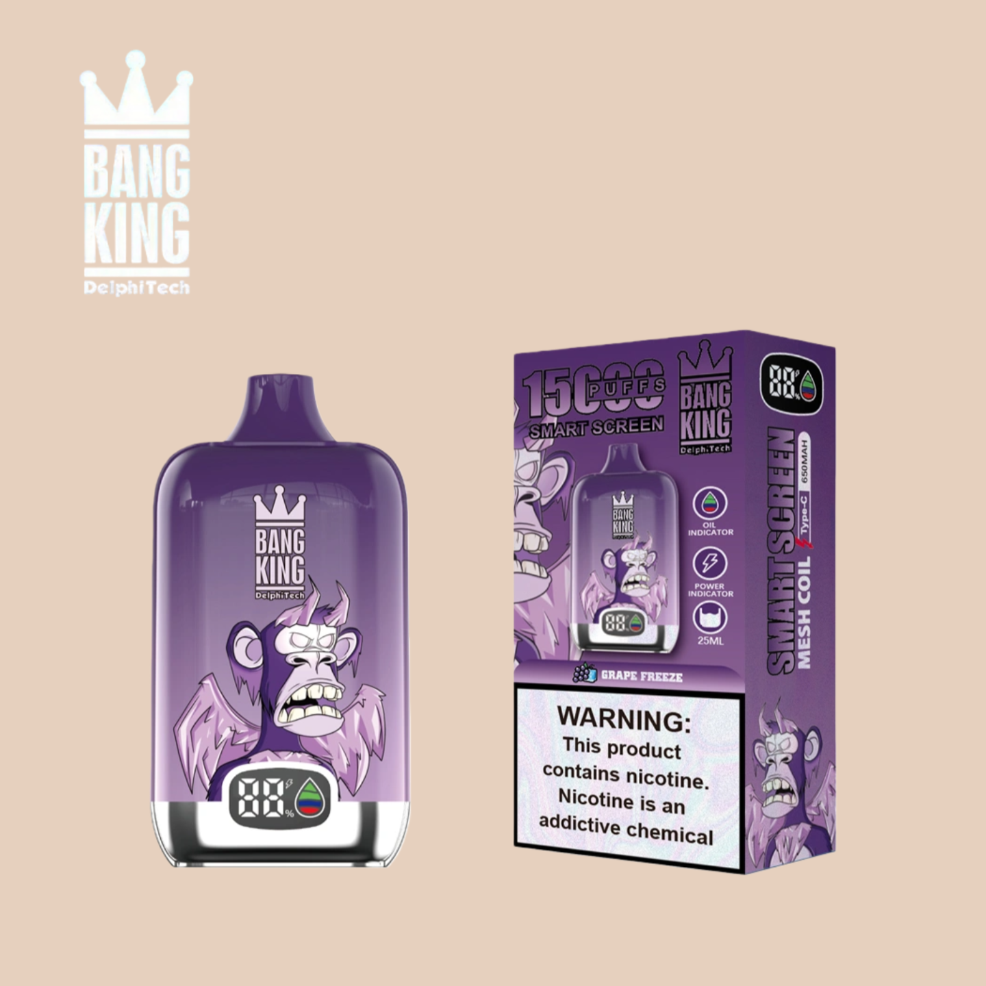 Bang King 15000 Puffs Grape Freeze Vape