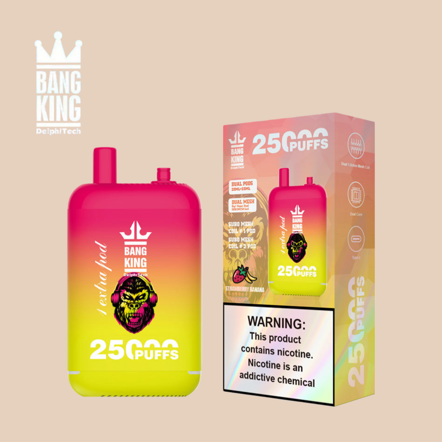 Puff Bang King 25000 trawberry Banana