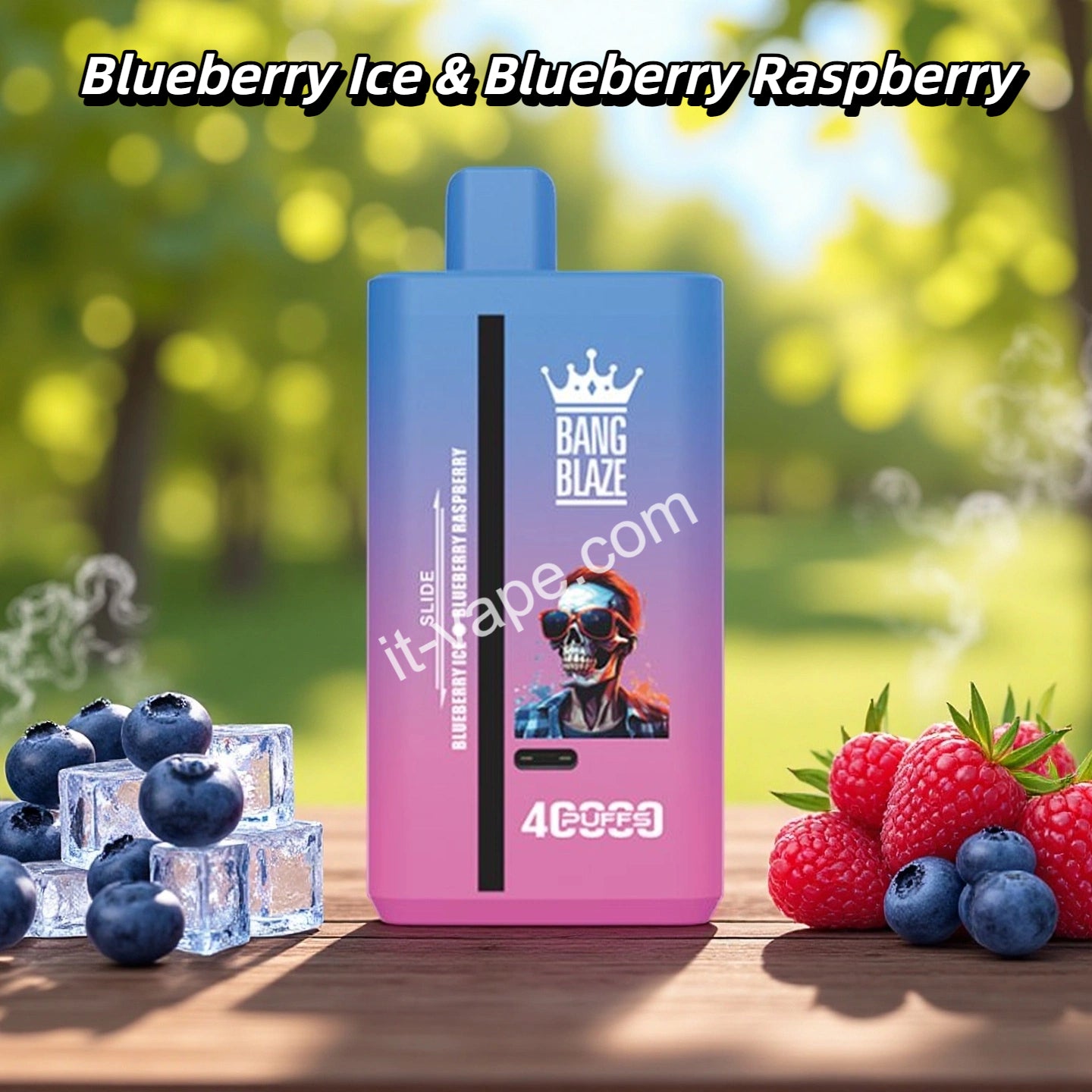 Blueberry Ice & Blueberry Raspberry Puff 40000 Tiri Vape Jetable