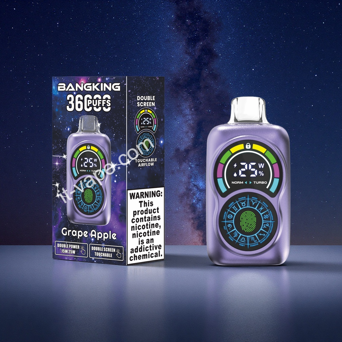 Grape Apple Puff 36000 Tiri Bang King