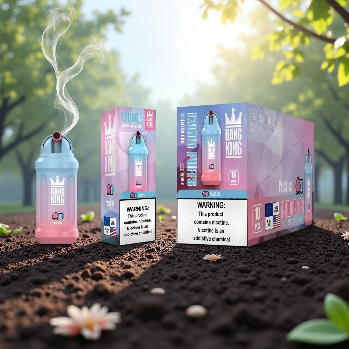 Peach Ice Bang King Puff 12000 Tiri