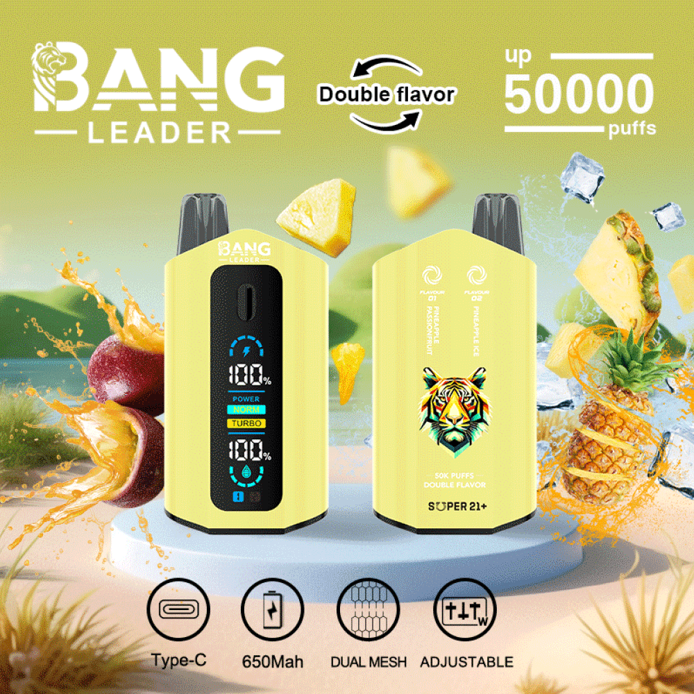 Doppio Sapore Pineapple Passionfruit & Pineapple Ice Bang Leader Puff 50000 Tiri Vape