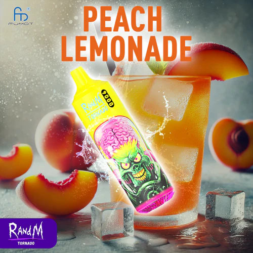 Randm Tornado 9000 Puff 9K Puffs Sigarette Elettroniche Monouso - Peach Lemonade Gusto