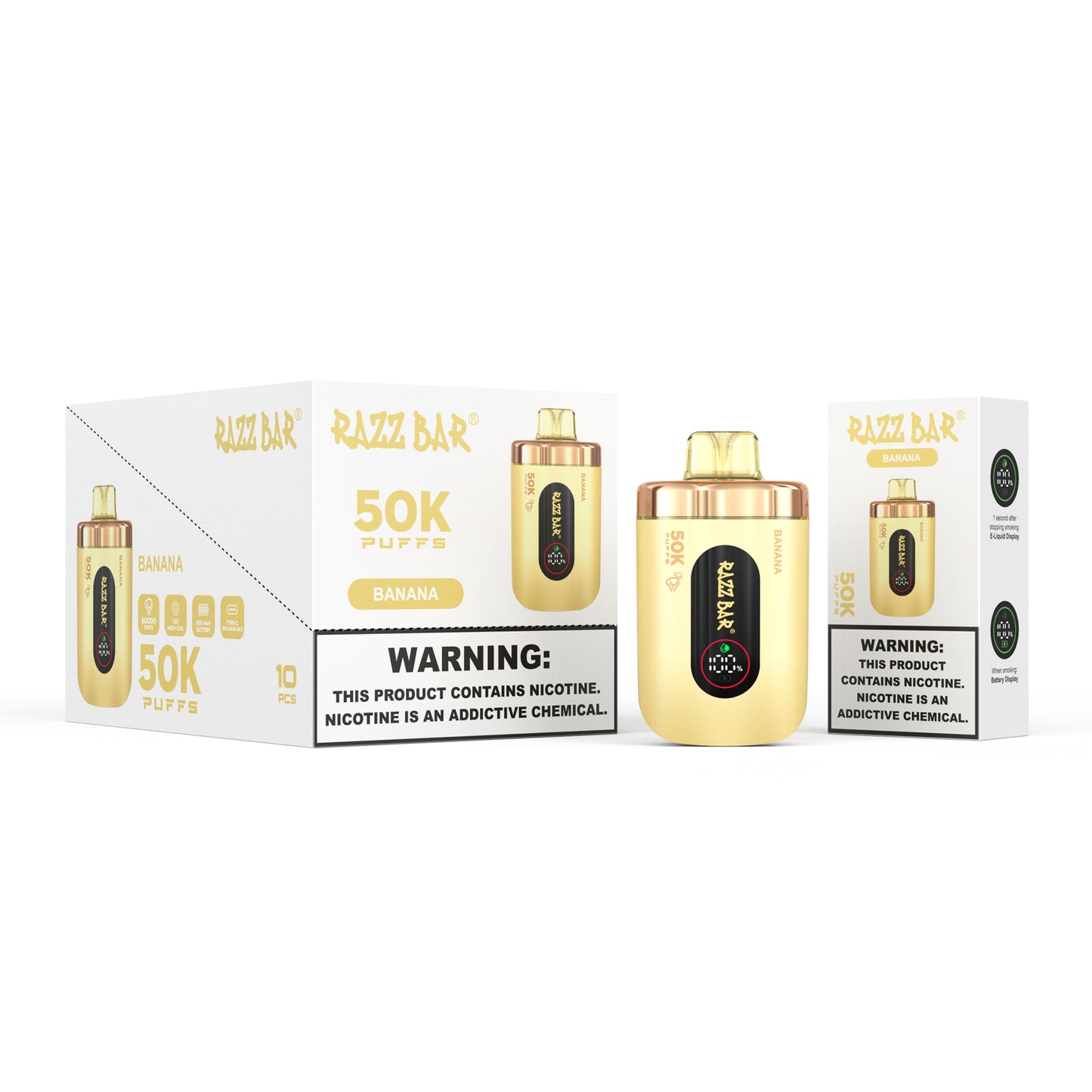 650 mAh ricaricabile Razz Bar 50K Nicotina 2% o 5%