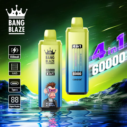 Bang Blaze 60000 60K Big Puffs 4 in 1 Flavors Nicotina Sigaretta Elettronica Monouso