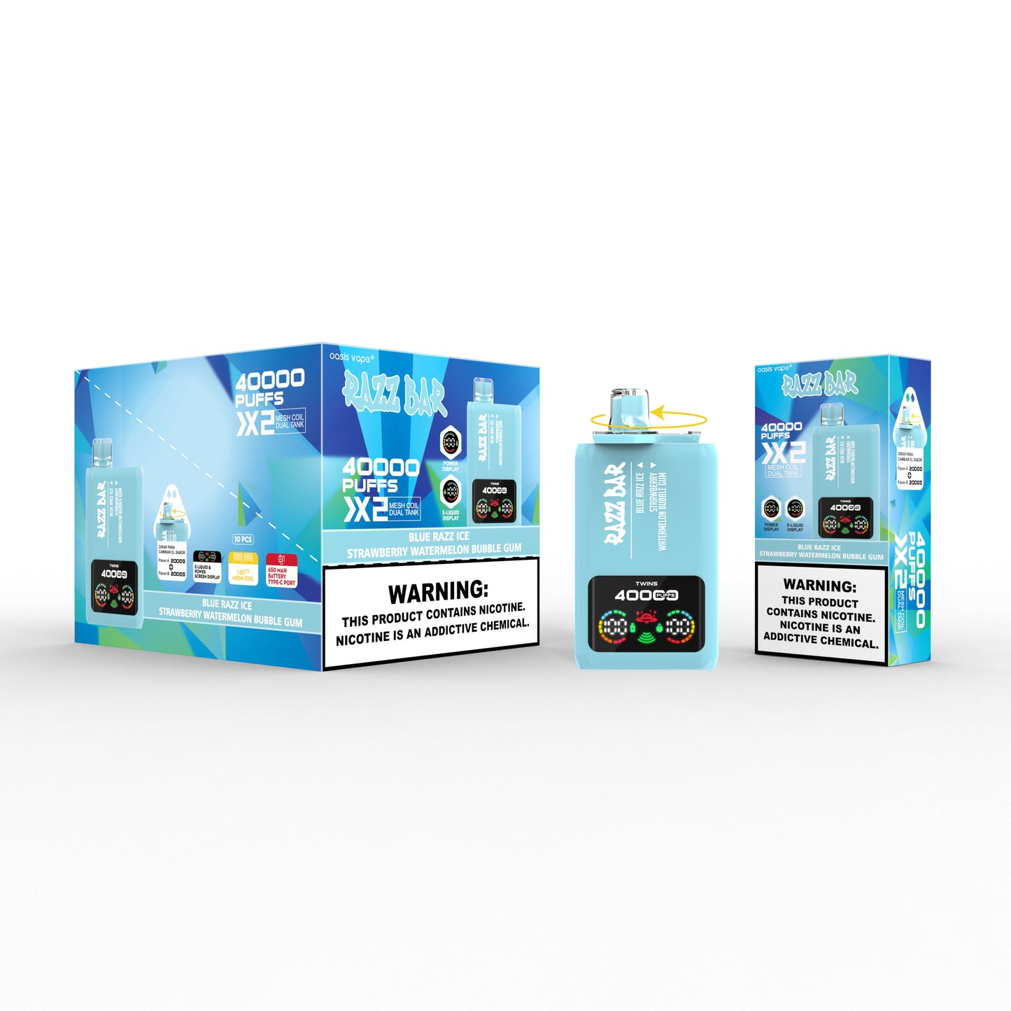 Razz Bar 40K Tiri Vape Sistema a doppio gusto