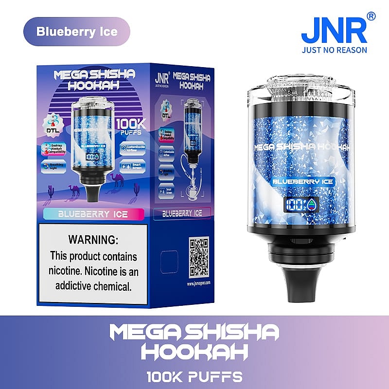 JNR  Mega Shisha Hookah 100K Puffs Sigaretta Elettronica Usa e Getta - Blueberry Ice