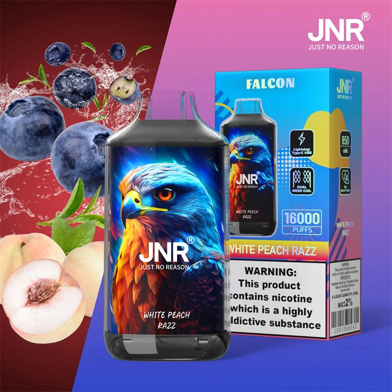 Puff JNR 16K Puff 16000 Tiri Vape Usa e Getta White Peach Razz