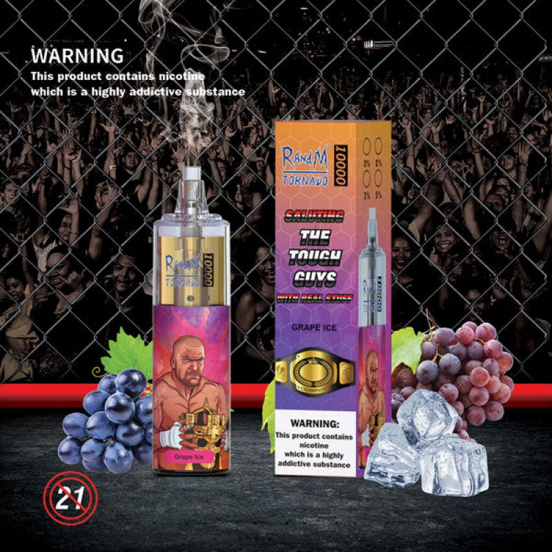 Puff 10000 Tiri Randm Tornado 10K Puffs Grape Ice Vape Monouso