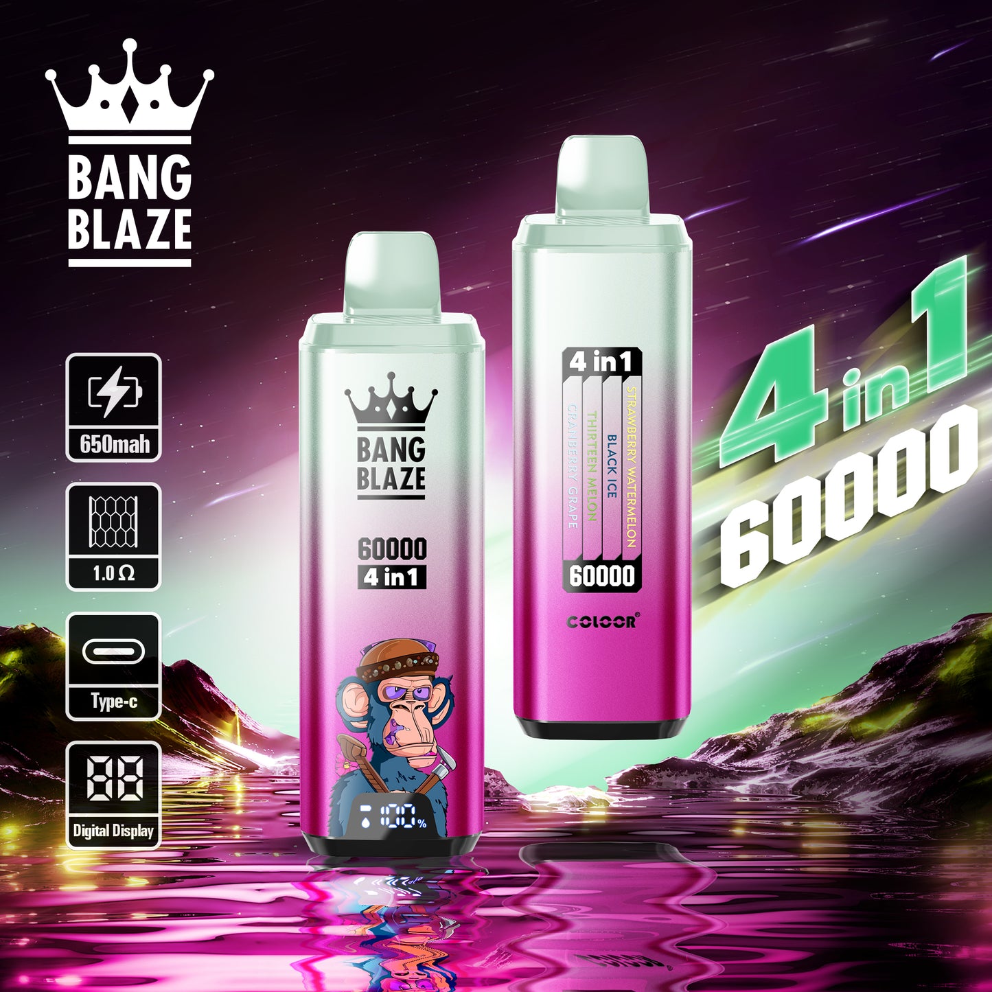 Bang Blaze 60000 Puff 60K Tiri Liquido per Sigaretta Elettronica Usa e Getta