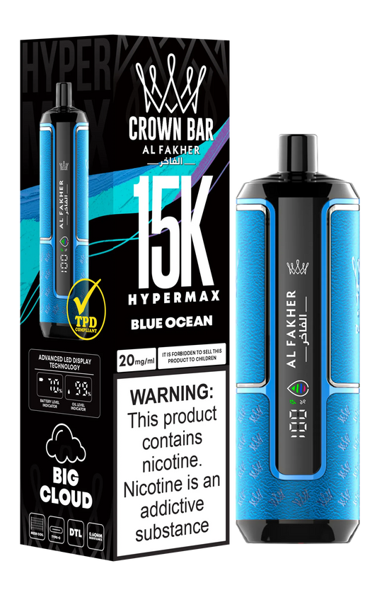 Blue Ocean Gusto - Al Fakher Prezzo Puff 15000 Tiri Sigarette Elettroniche with 22 ml Liquido