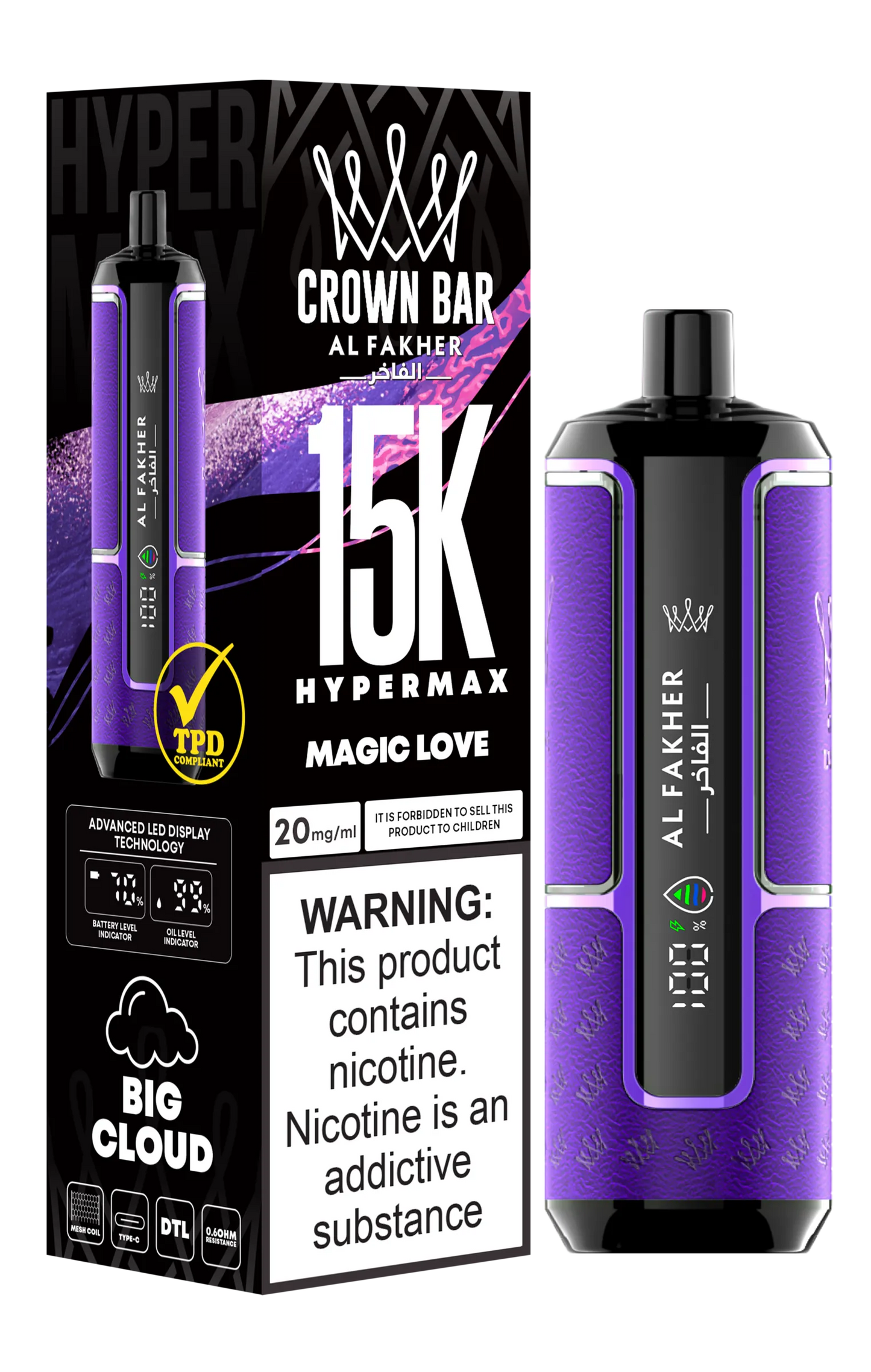 Magic Love - Puff 15000 Tiri Sigaretta Elettronica Monouso with 22 ml Liquido