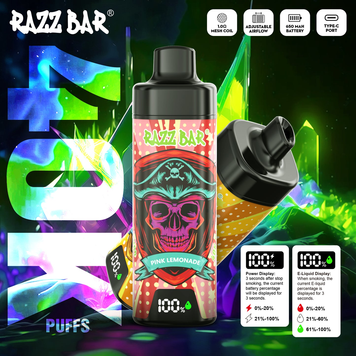Razz Bar NEW 40K Vape 18 gusti