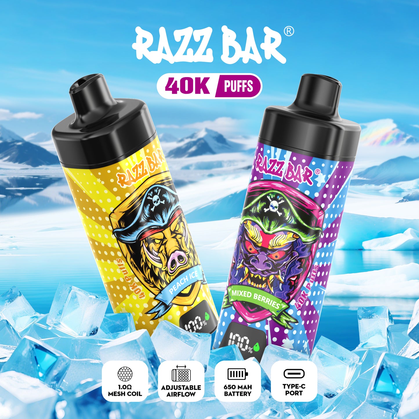 Razz Bar NEW 40K Vape 18 gusti