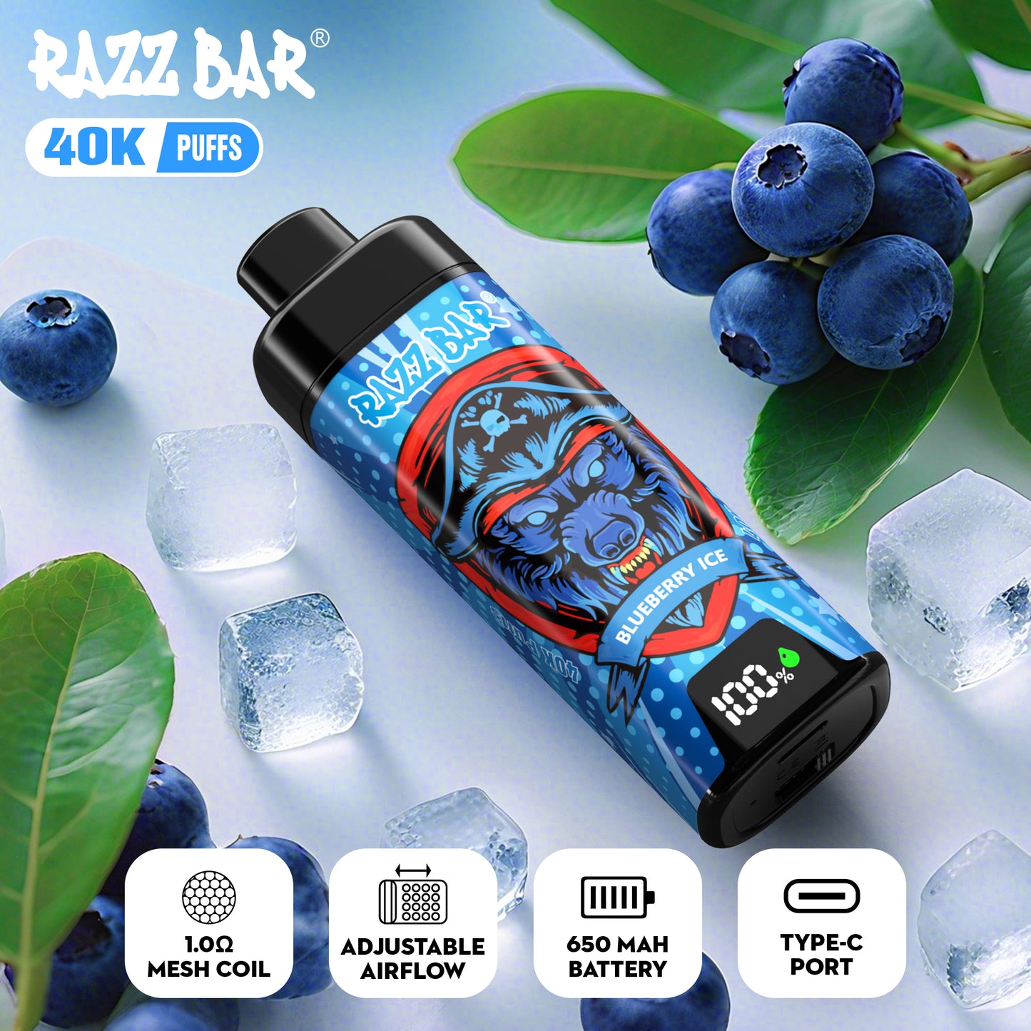 Razz Bar NEW 40K Vape 18 gusti