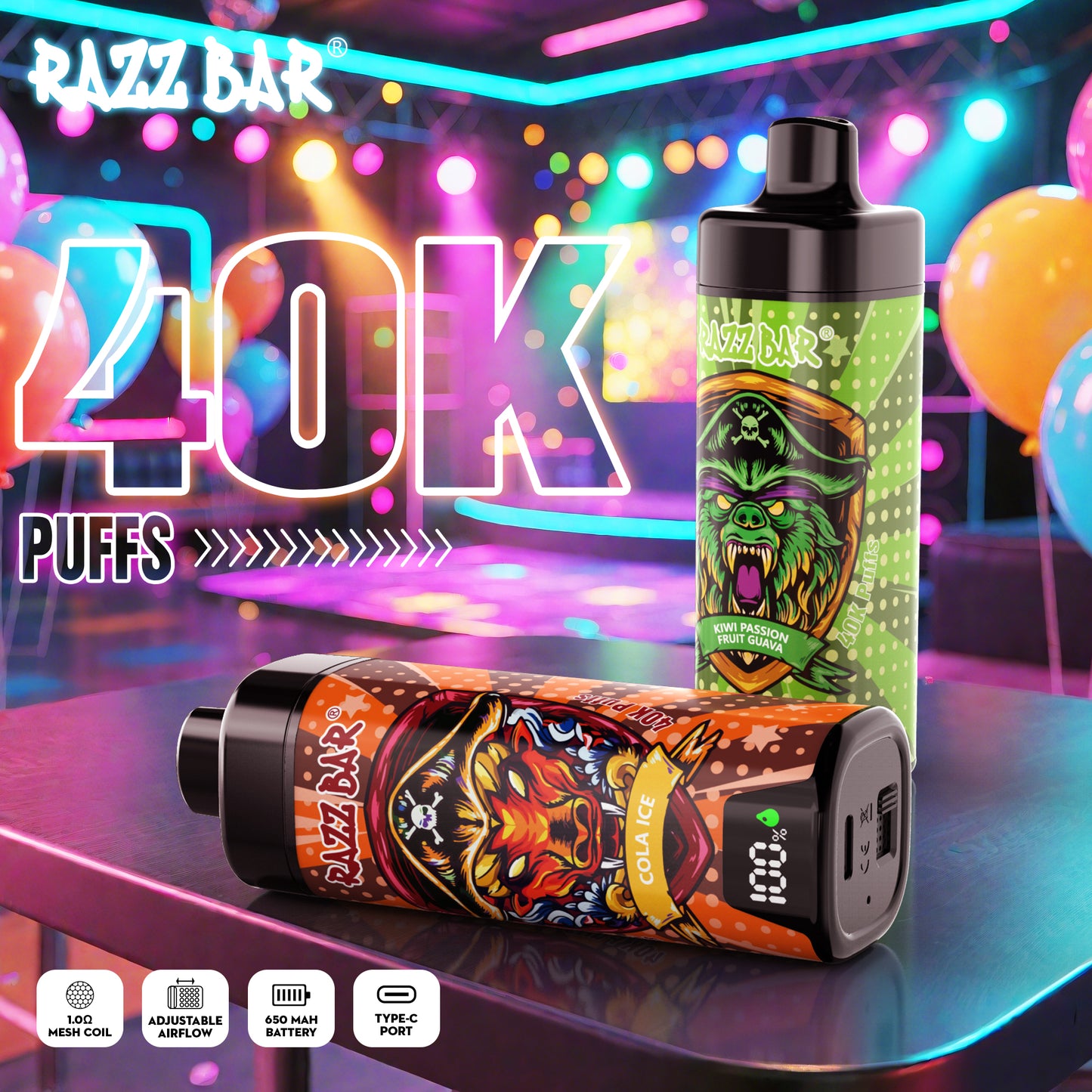 Razz Bar NEW 40K Vape 18 gusti