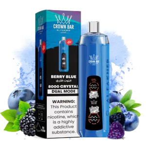 Al Fakher Crown Bar 8000 Crystal 8K Puffs Berry Blue Gusto Sigaretta Elettronica Monouso