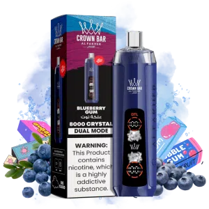 Al Fakher Crown Bar 8000 Puffs Crystal Blueberry Gum Gusto Puff 8000 Tiri Vape Monouso