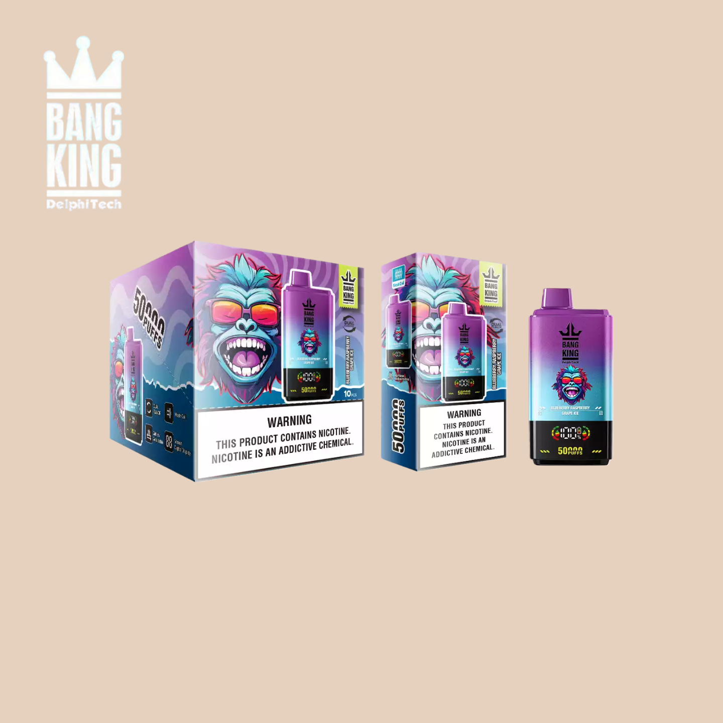 Bang King 50K Puffs Blueberry Raspberry & Grape Ice