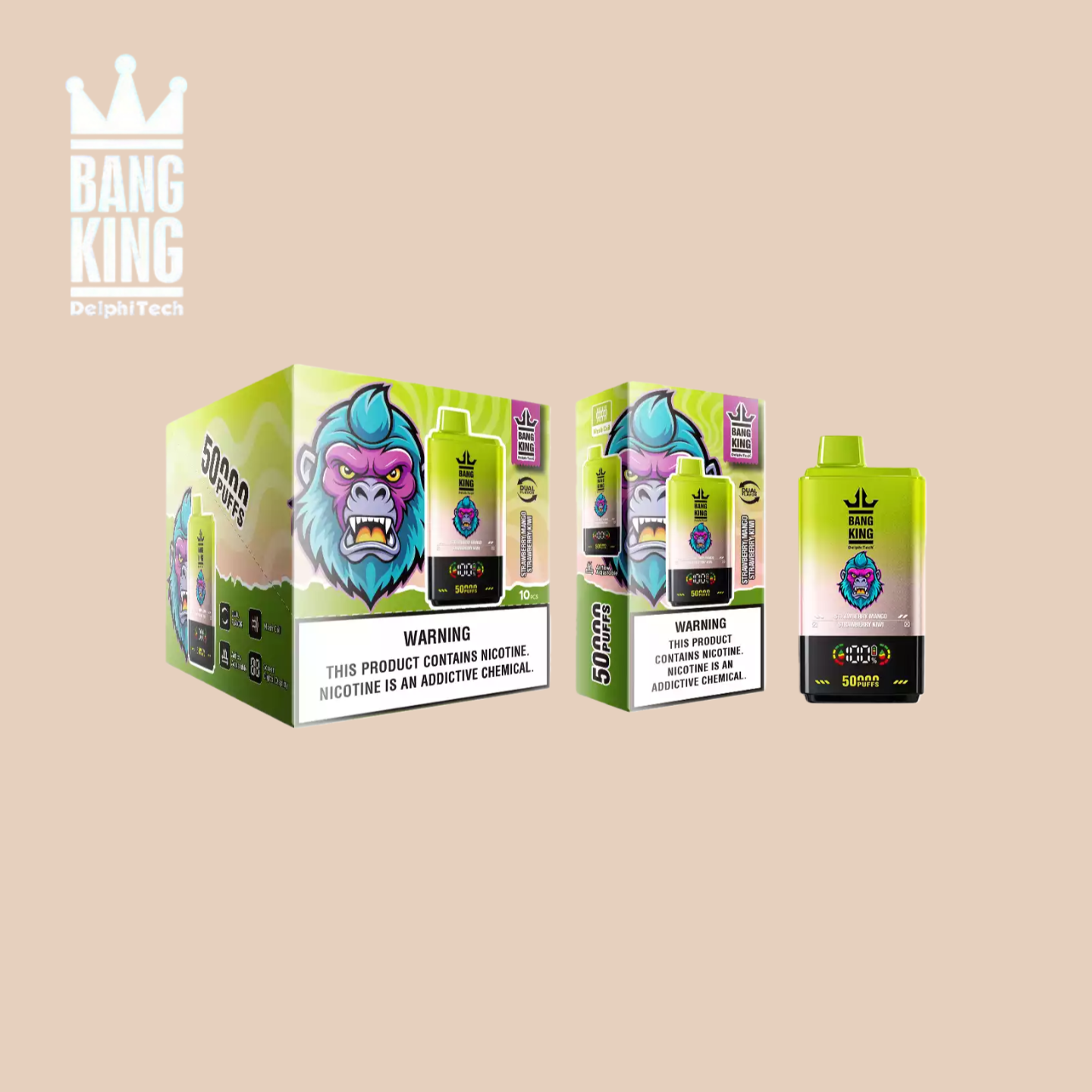 Strawberry Mango & Strawberry Kiwi Doppio Gusto Puff 50000 Tiri Monouso Vape