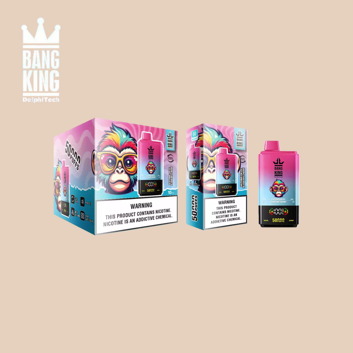 Puff 50000 Tiri Bang King 50k Vape Monouso Watermelon Ice & Blueberry Cherry