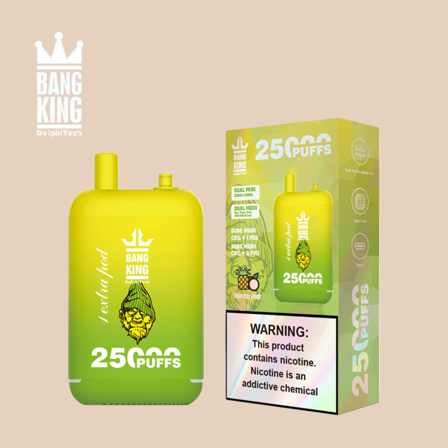 Tropical Fruit - Bang King 25000 Puff 25k Tiri Sigarette Elettroniche