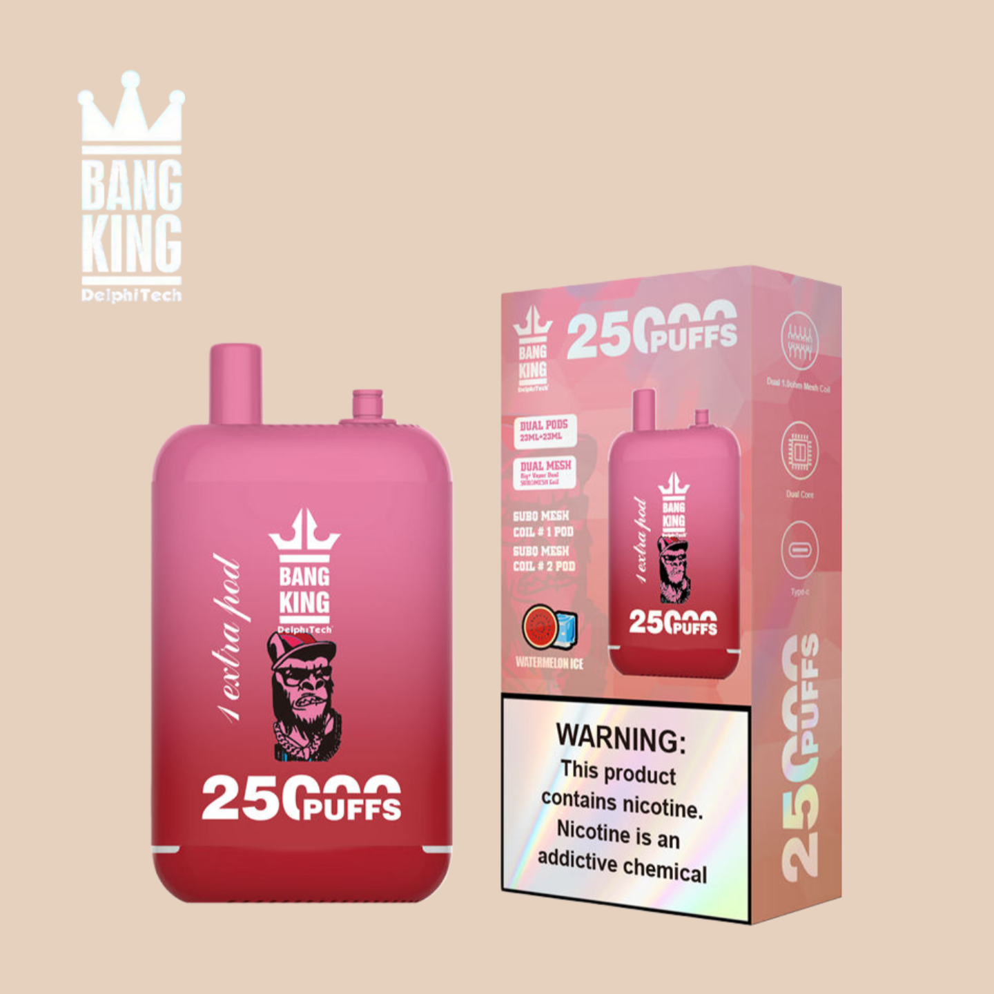 Puff Bang King 25000 Tiri Watermelon Ice Vape