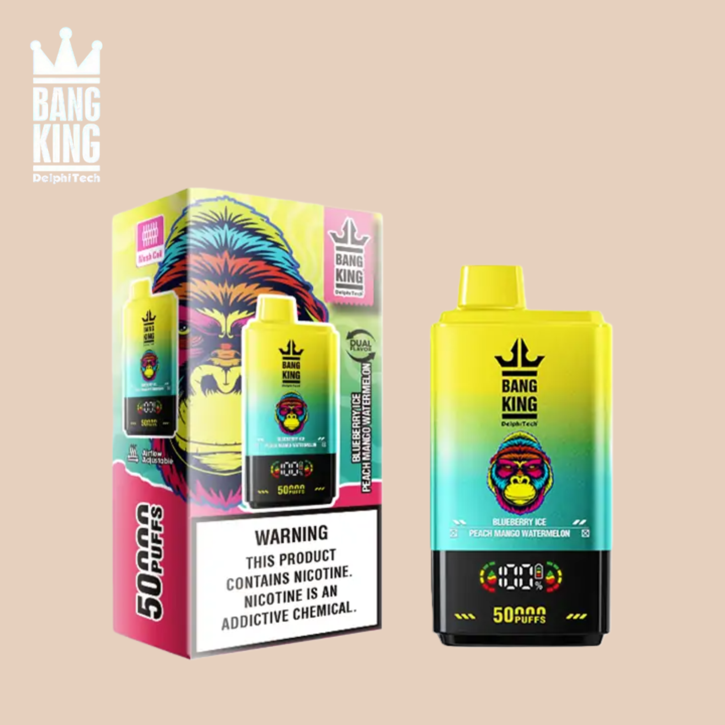 Puff Bang King 50000 Tiri Blueberry Ice & Peach Mango Watermelon