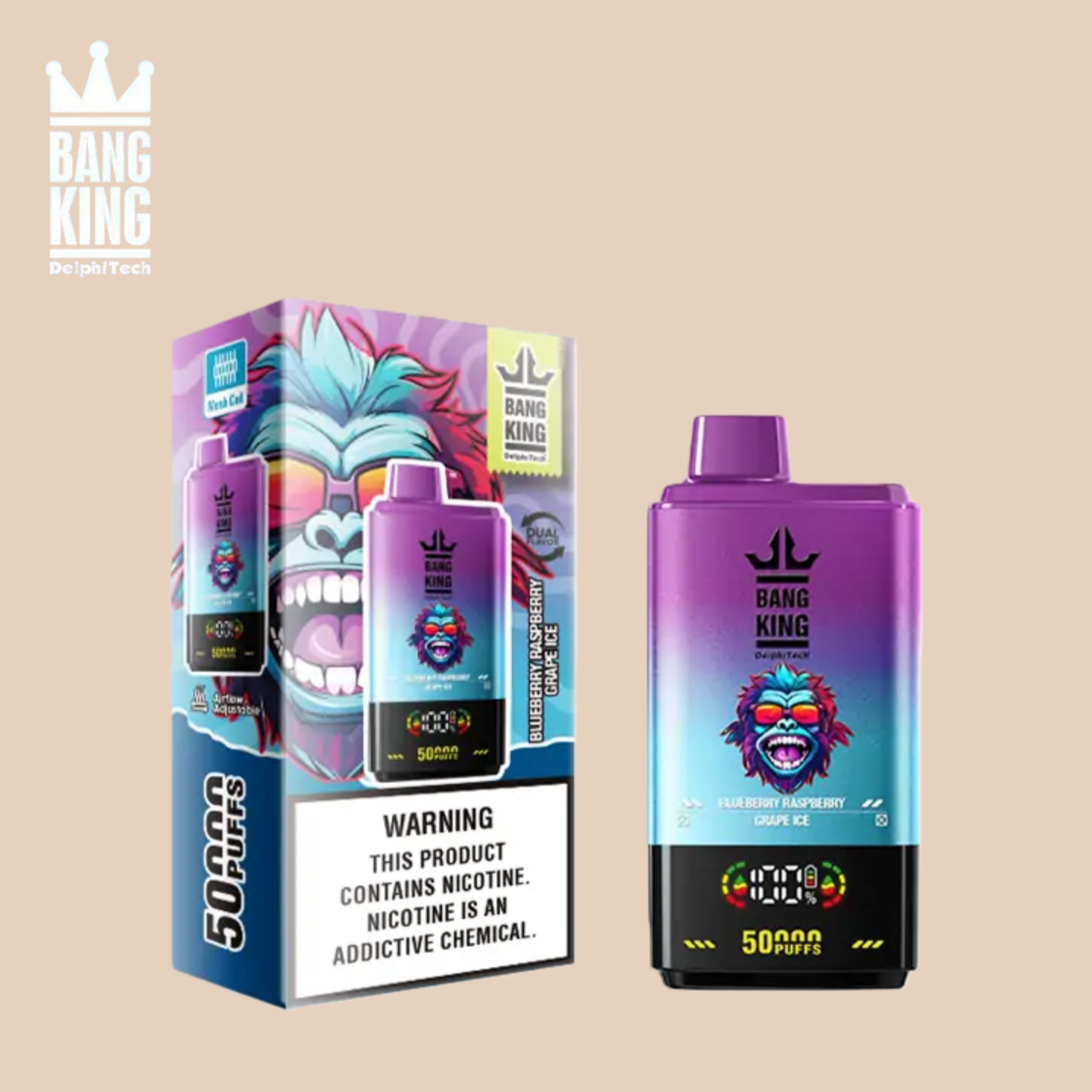 Bang King 50K Blueberry Raspberry & Grape Ice