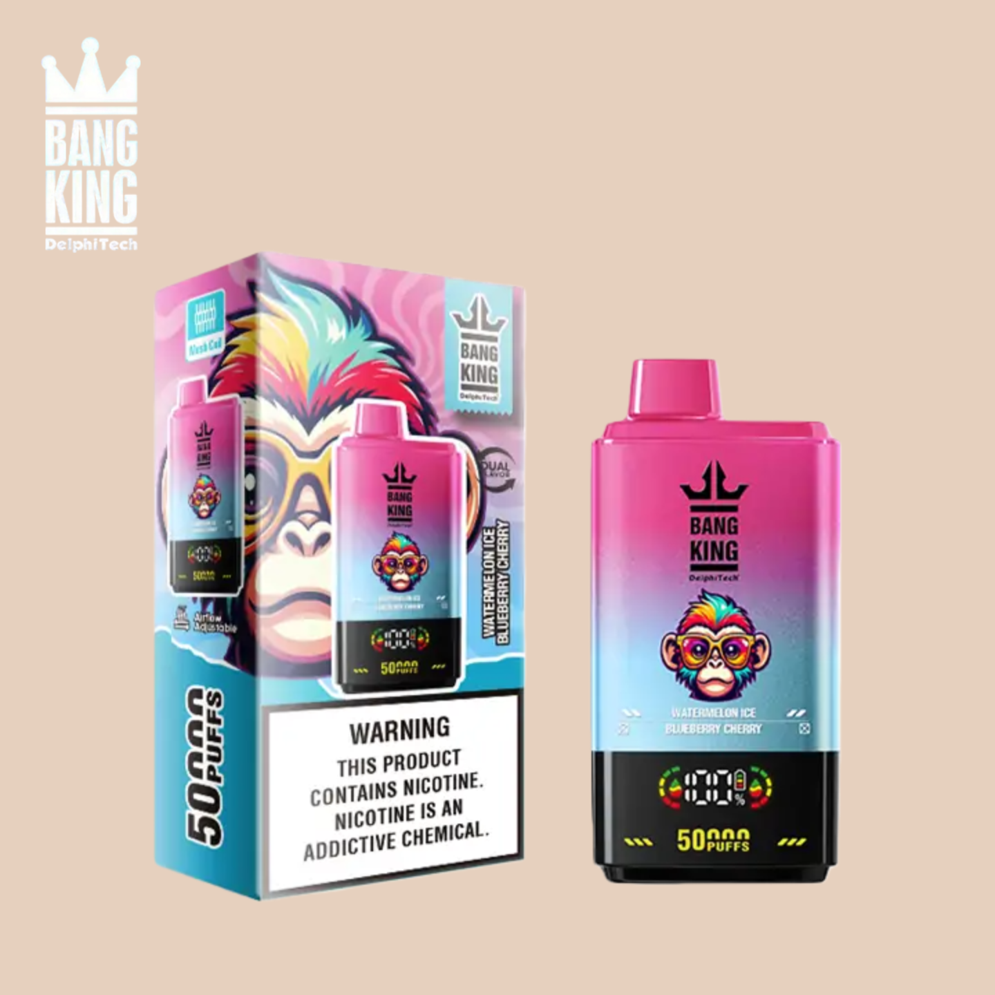 Bang King 50k Vape Monouso Watermelon Ice & Blueberry Cherry