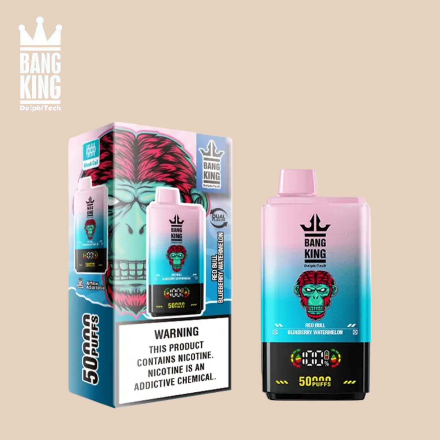 Red Bull & Blueberry Watermelon Puff Bang King 50000