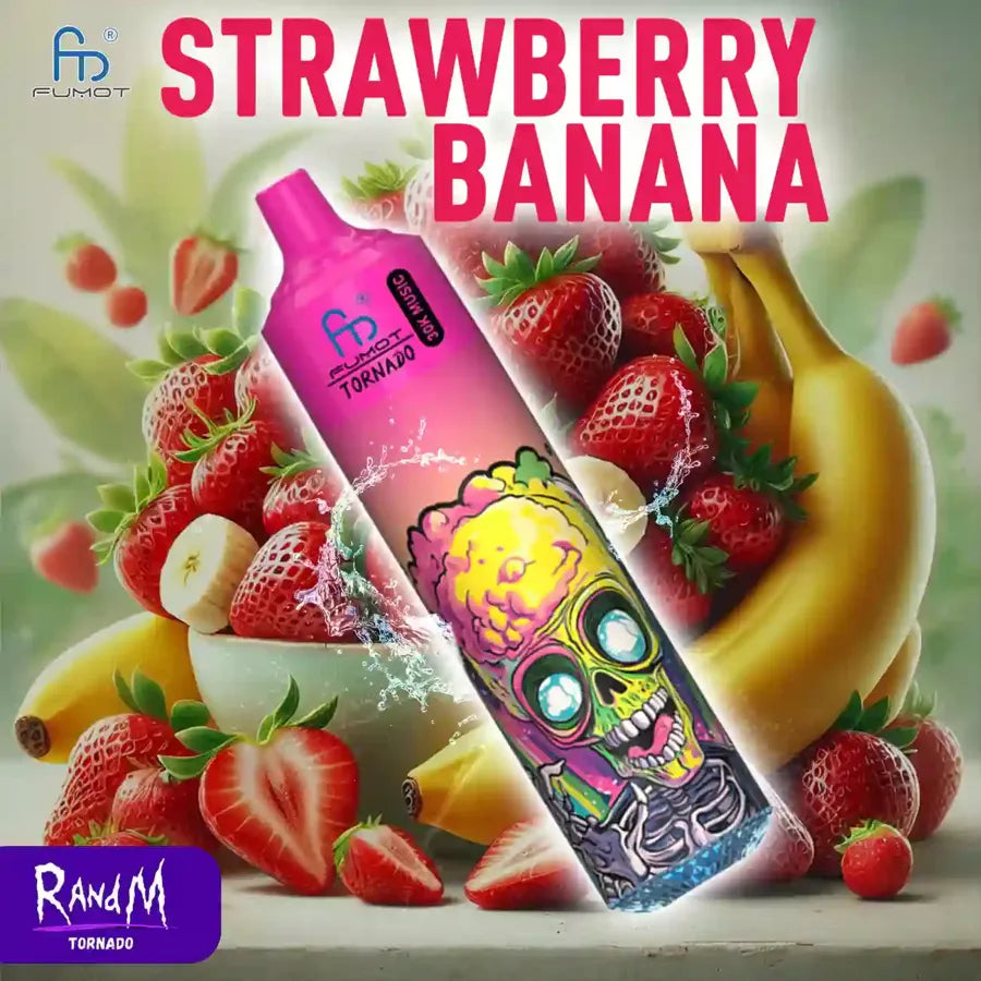 Puff 30000 Tiri Ricaricable Sigaretta Elettronica Monouso Strawberry Banana Gusti Big Puffs