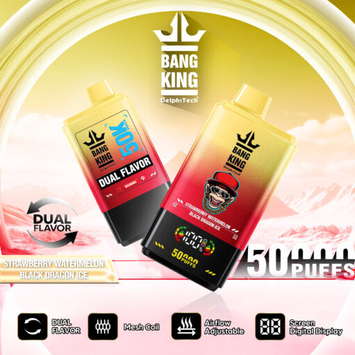 Bang King Puff 50000 Tiri Sigarette Elettroniche Strawberry Watermelon & Black Dragon Ice
