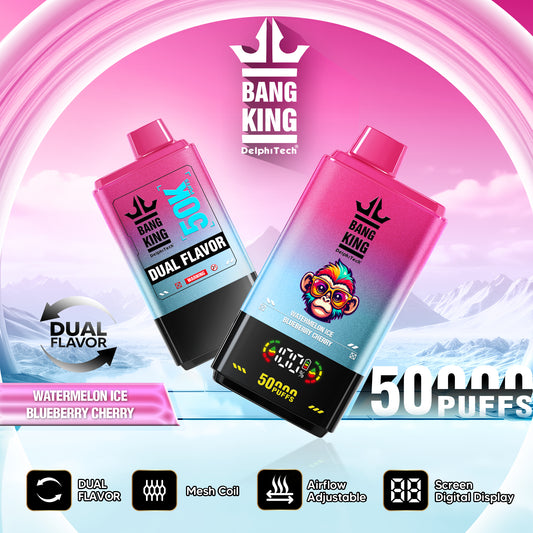 Puff 50000 Tiri Bang King 50k Vape Monouso Watermelon Ice & Blueberry Cherry
