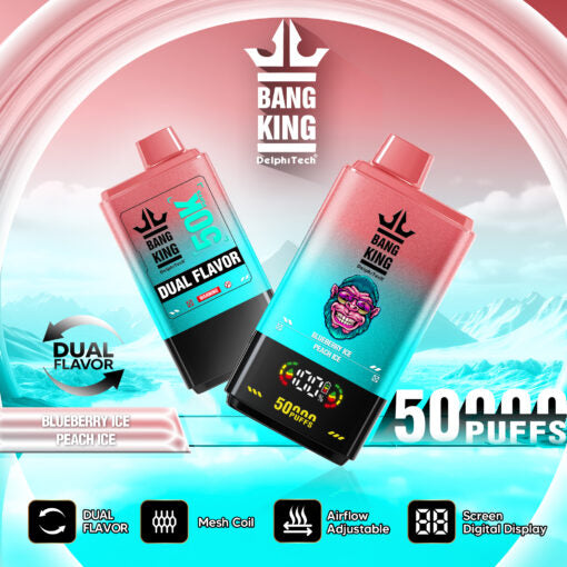 ang King Puff 50000 Tiri Blueberry Ice & Peach Ice Vape Usa e Getta