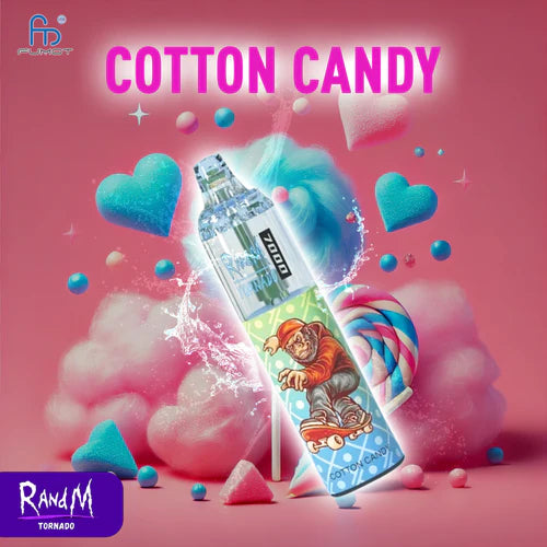 Randm Tornado 7000 Puffs Cotton Candy Gusto Vape Monouso with RGB