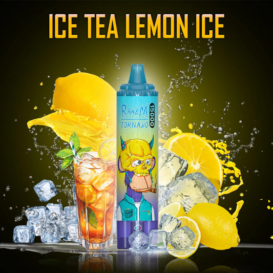 Ice Tea Lemon Ice Gusto - Fumot RandM Tornado Puff 15000 Tiri Vape Monouso