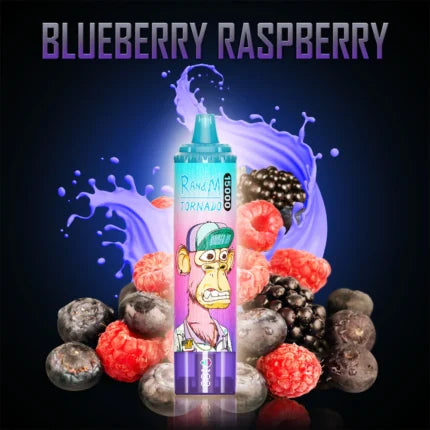 Randm Tornado Vape Monouso 15K Puffs Blueberry Raspberry Gusto with 25ml Liquido