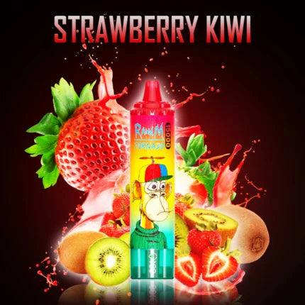 Sigarette Puff 15K Tiri Strawberry Kiwi Gusto Vape Monouso with 25 ml Liquido