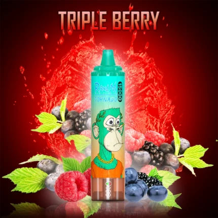 Triple Berry - Gusti Puff 15K Tiri Randm Vape Jetables with 25 ml Liquido