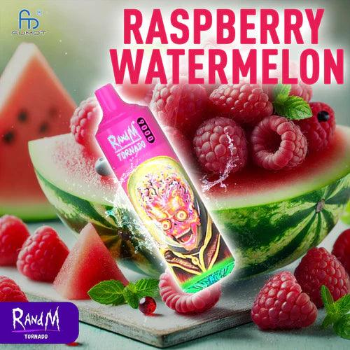 Raspberry Watermelon - Randm Tornado 9000 Puffs Vape Monouso with Batteria Ricaricabile